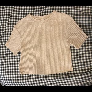 H&M Relaxed-fit crop top in ribbed jersey